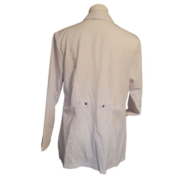 DICKIES Women's Medium White Button Up SCRUB JACKET / LAB COAT Nurse Doctor - Picture 8 of 10